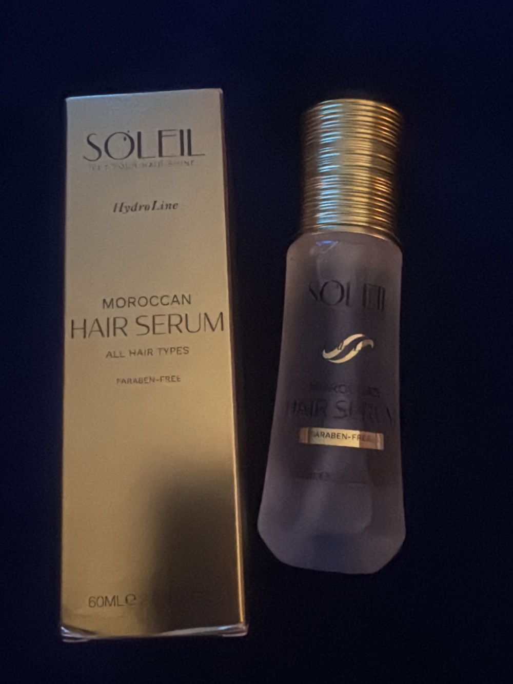 Soleil Moroccan Hair Serum – Gold & Clear Bottle